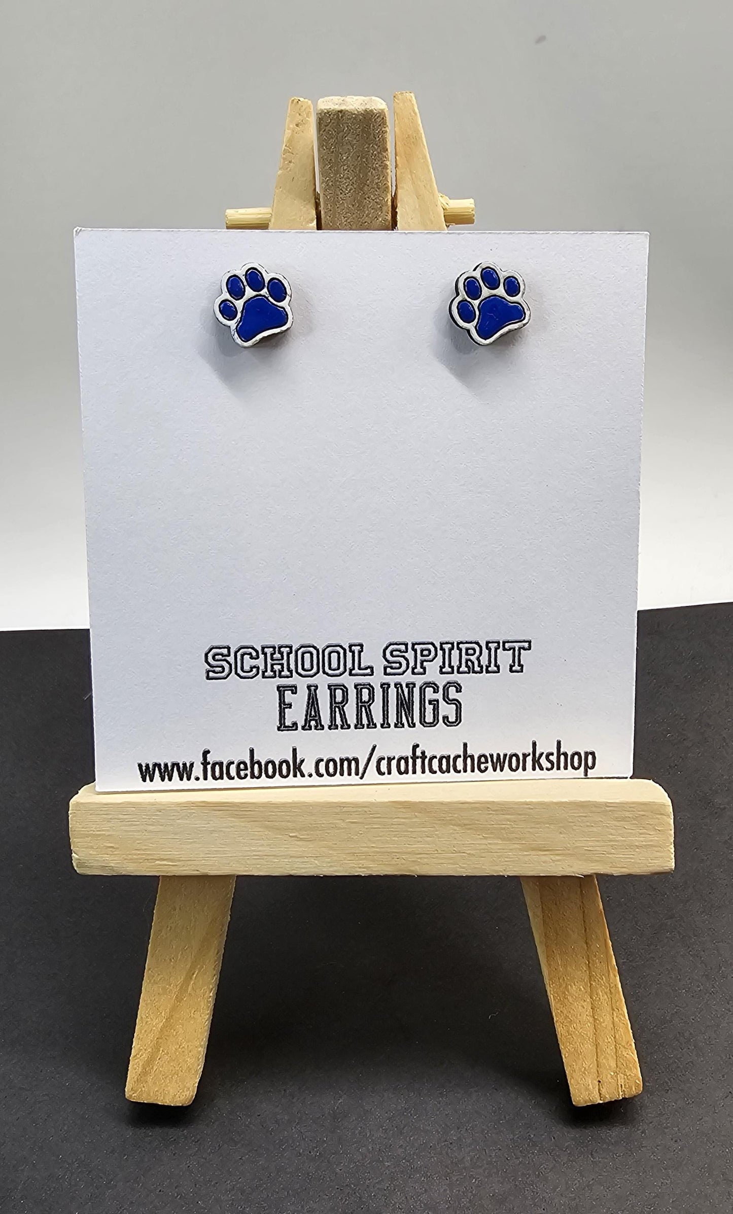 School Spirit Paw Print Stud Earrings