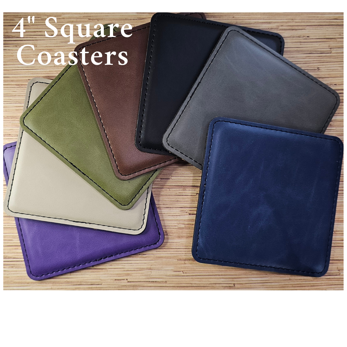 Leatherette Coasters- Customize!