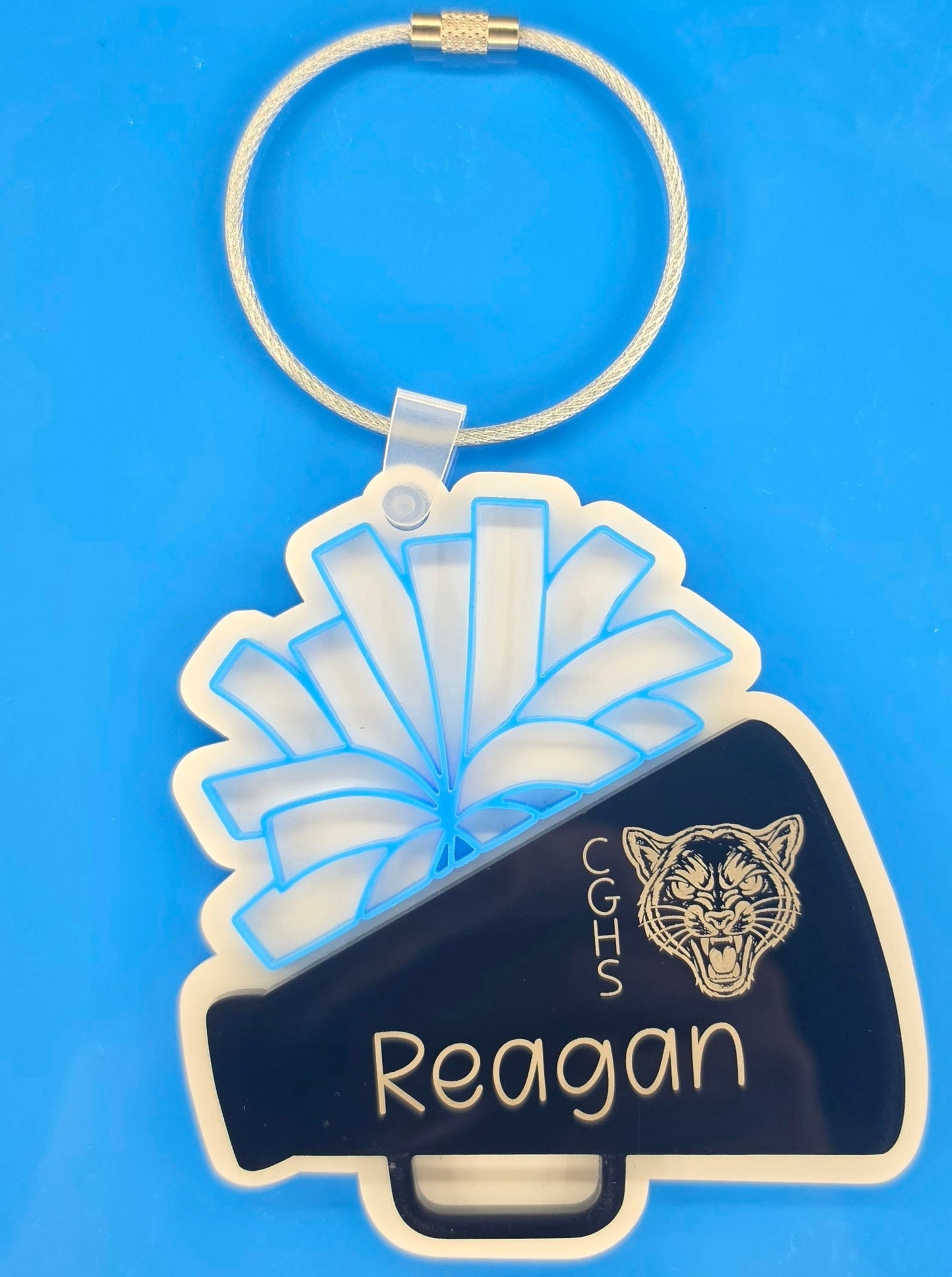 Personalized Cheer Bag Tag – Custom Acrylic with Mascot & Name