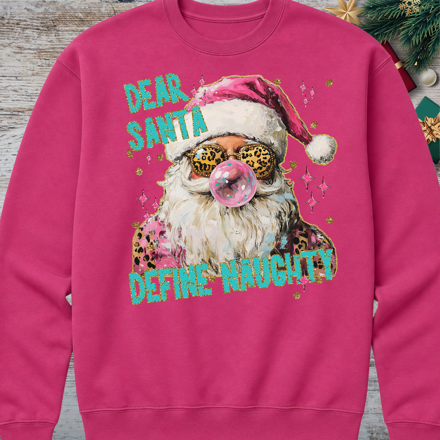 Cyber Pink Christmas Sweatshirt| Choose Your Favorite Design