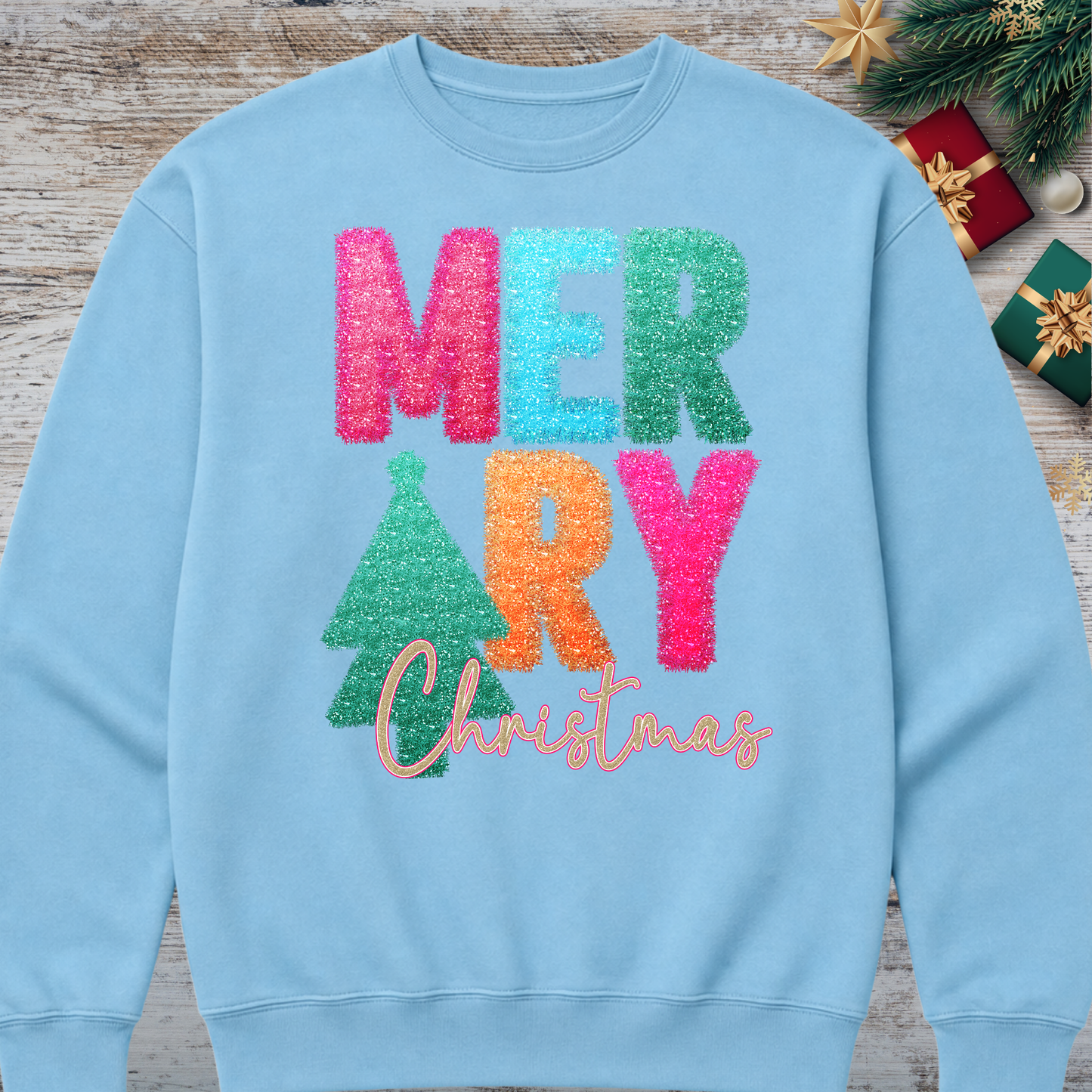 Sky Blue Christmas Sweatshirt| Choose Your Favorite Design