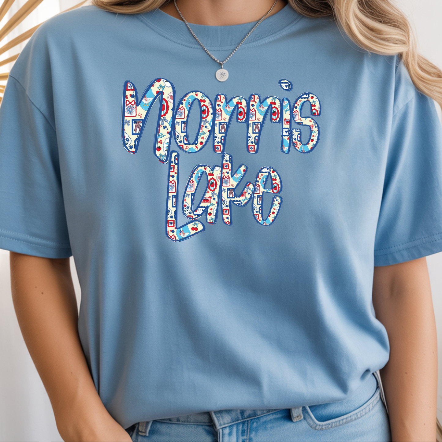 Norris Lake USA Patriotic Pattern Tee