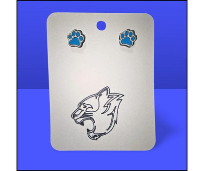School Spirit Paw Print Stud Earrings