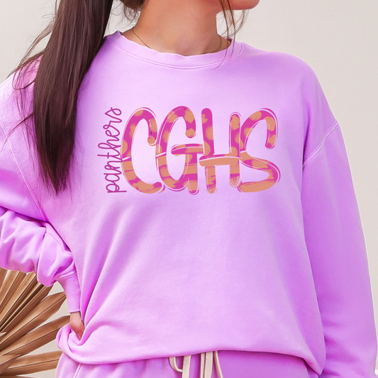 CGHS Panthers Bright Spirit Spot Comfort Colors Sweatshirt