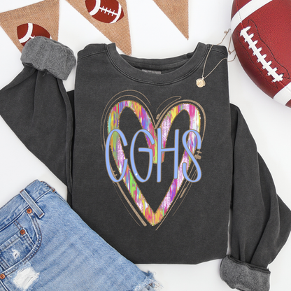 CGHS Painted Heart Comfort Colors Sweatshirt