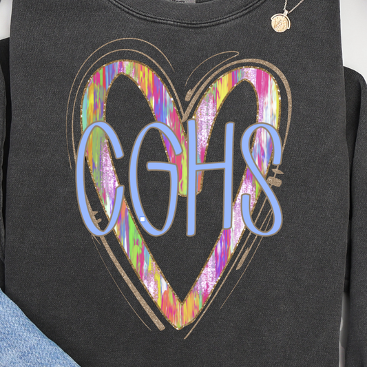 CGHS Painted Heart Comfort Colors Sweatshirt