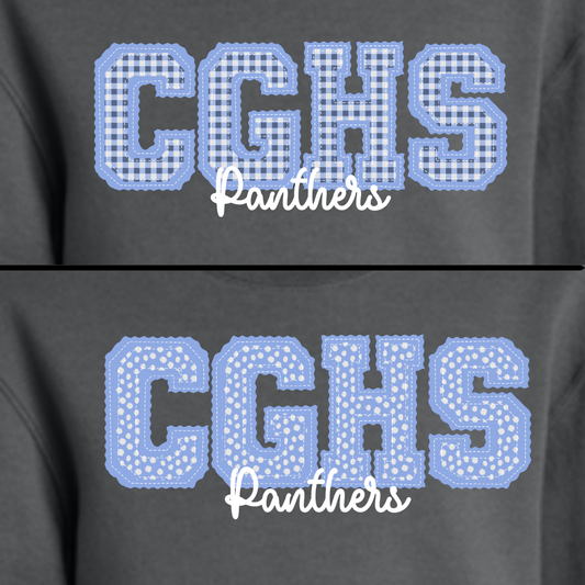 Youth- CGHS Letterman Stitch Dots & Gingham Port & Co Sweatshirt
