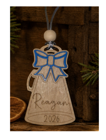 Personalized Cheer Megaphone with Bow Ornament