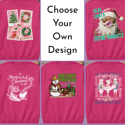 Cyber Pink Christmas Sweatshirt| Choose Your Favorite Design