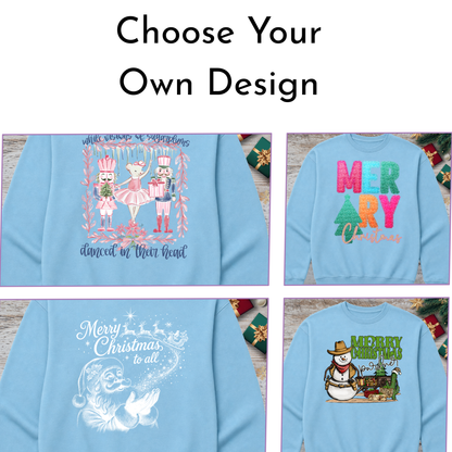 Sky Blue Christmas Sweatshirt| Choose Your Favorite Design