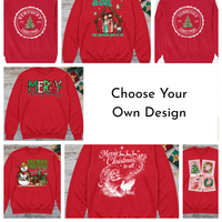 Red Christmas Sweatshirt| Choose Your Favorite Design