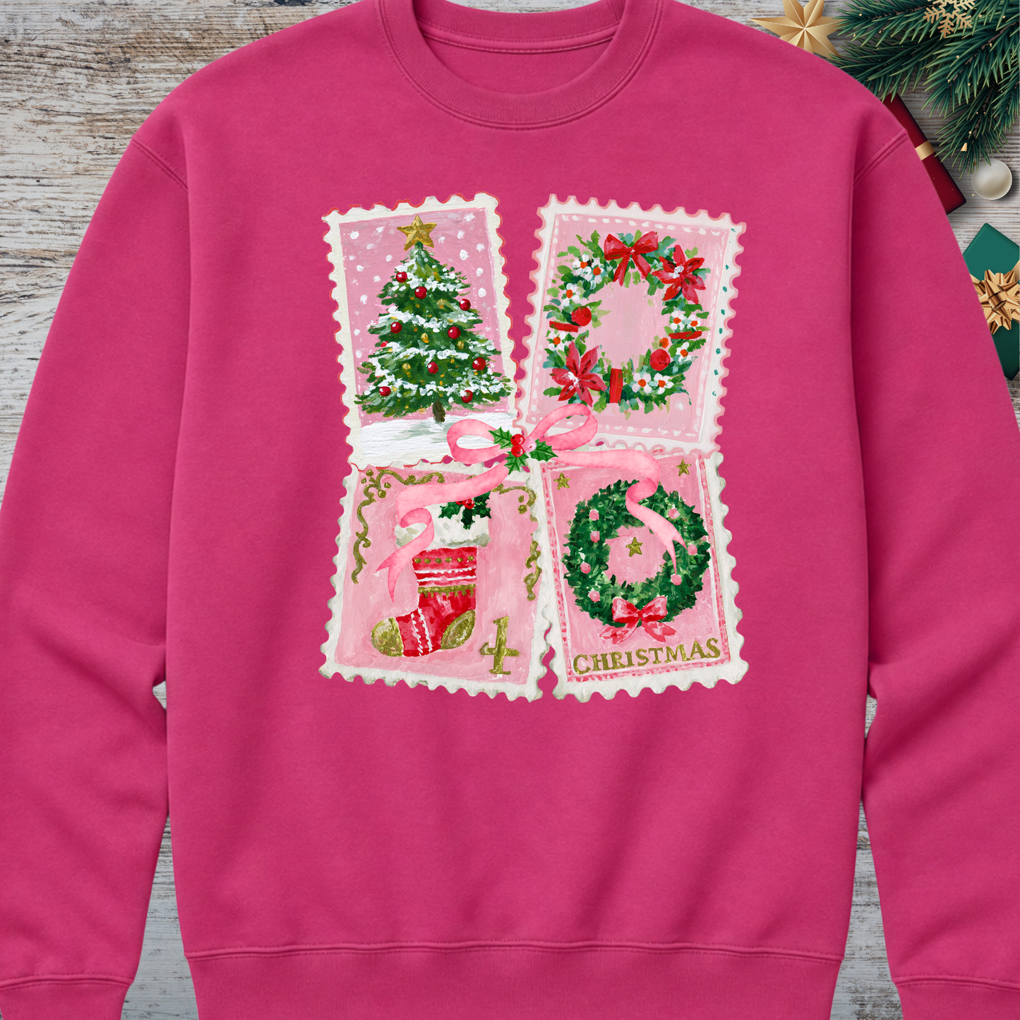 Cyber Pink Christmas Sweatshirt| Choose Your Favorite Design