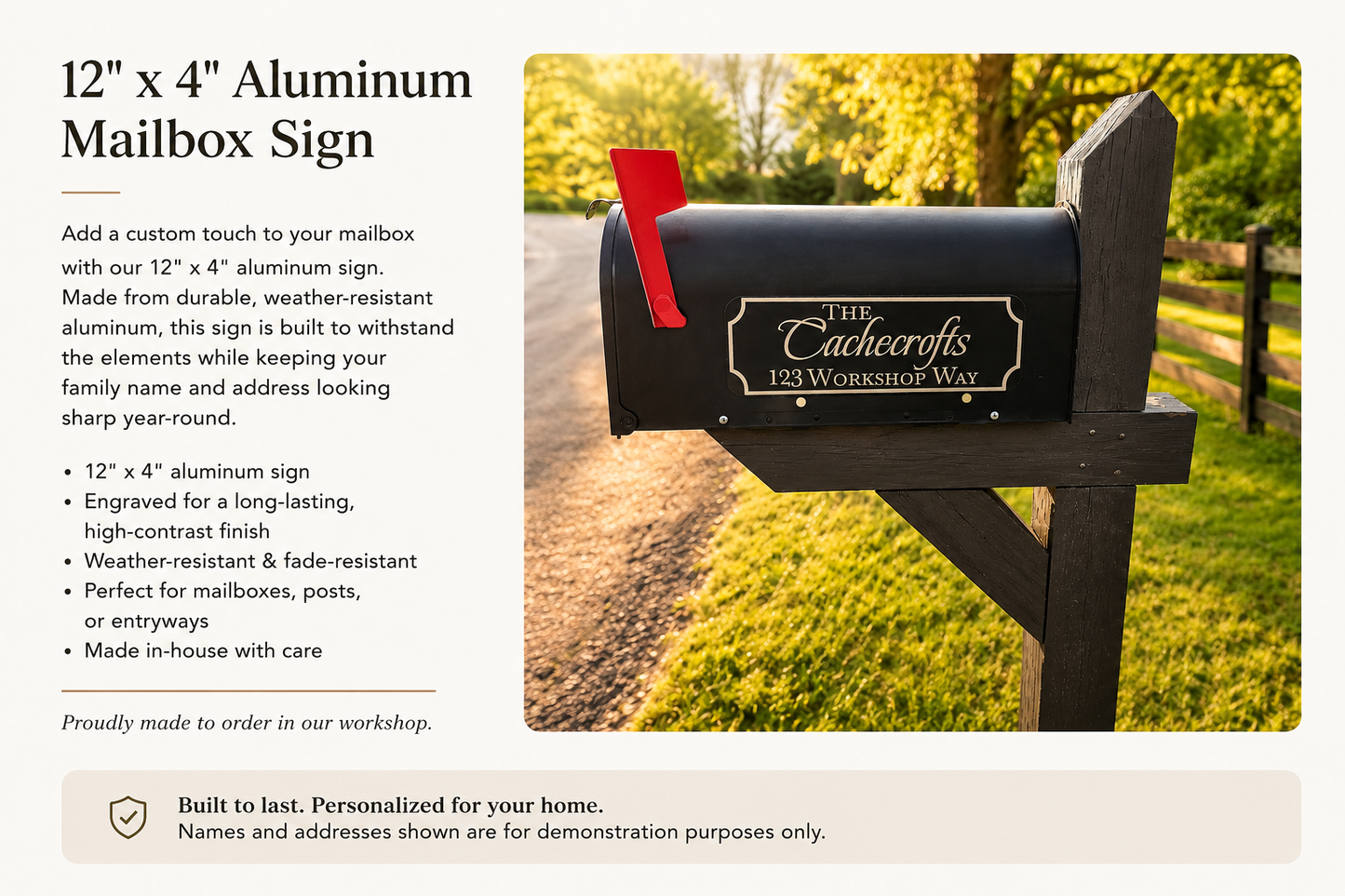 Custom Mailbox Name/Address Sign 12x4