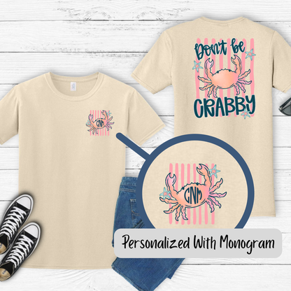 Custom Monogram Crabby Tee – Funny Personalized Women's Shirt