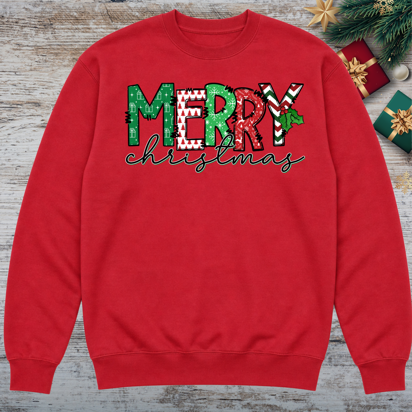 Red Christmas Sweatshirt| Choose Your Favorite Design
