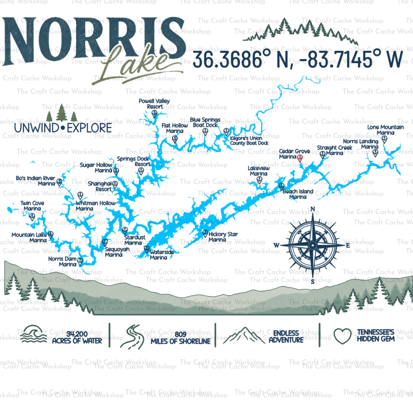 Norris Lake Customizable Adult Tee
