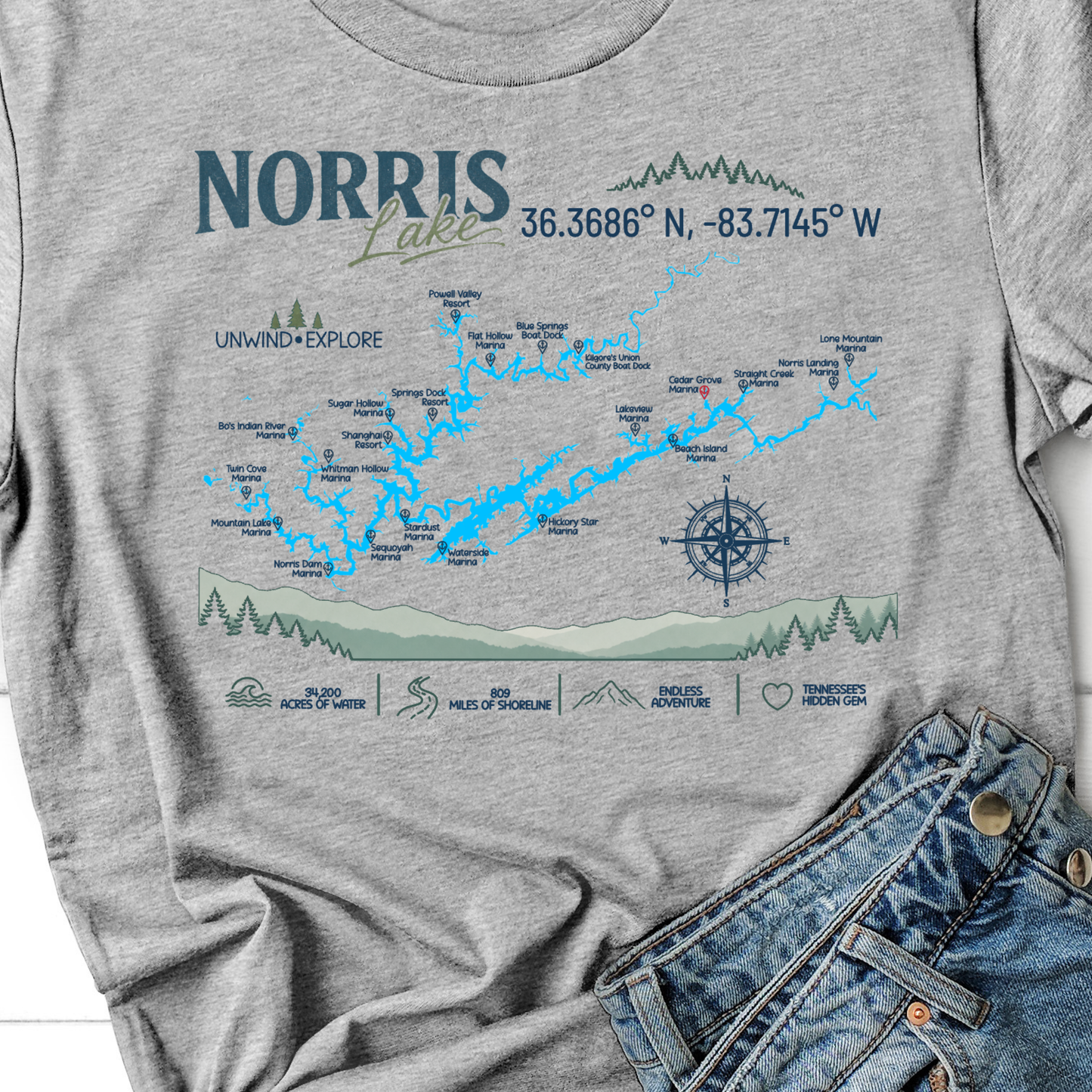 Norris Lake Customizable Adult Tee