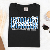 CGHS Panthers Comp| Black Comfort Colors Tee| Blue & White Print