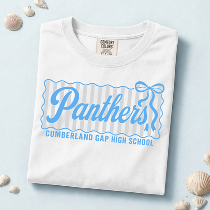 CGHS Panthers Comp| White Comfort Colors Tee| Blue & Grey Print