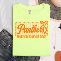 CGHS Panthers Comp| Neon Yellow Comfort Colors Tee| Orange Print