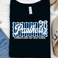 CGHS Panthers Comp| Black Bella Canvas Tee| Blue & White Print