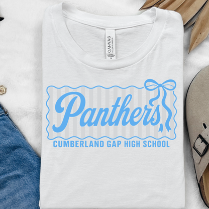 CGHS Panthers Comp| White Bella Canvas Tee| Blue & Grey Print