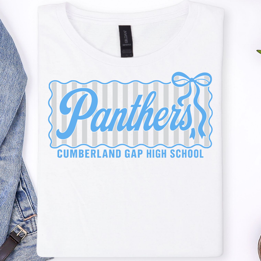 CGHS Panthers Comp| White Gildan Softstyle Tee| Blue & Grey Print