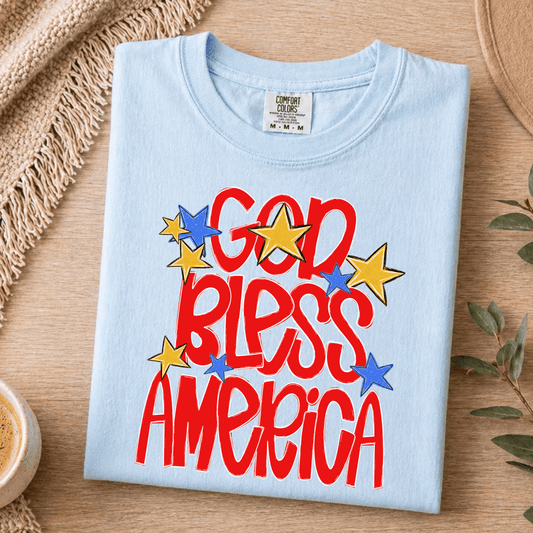 God Bless America Comfort Colors Tee