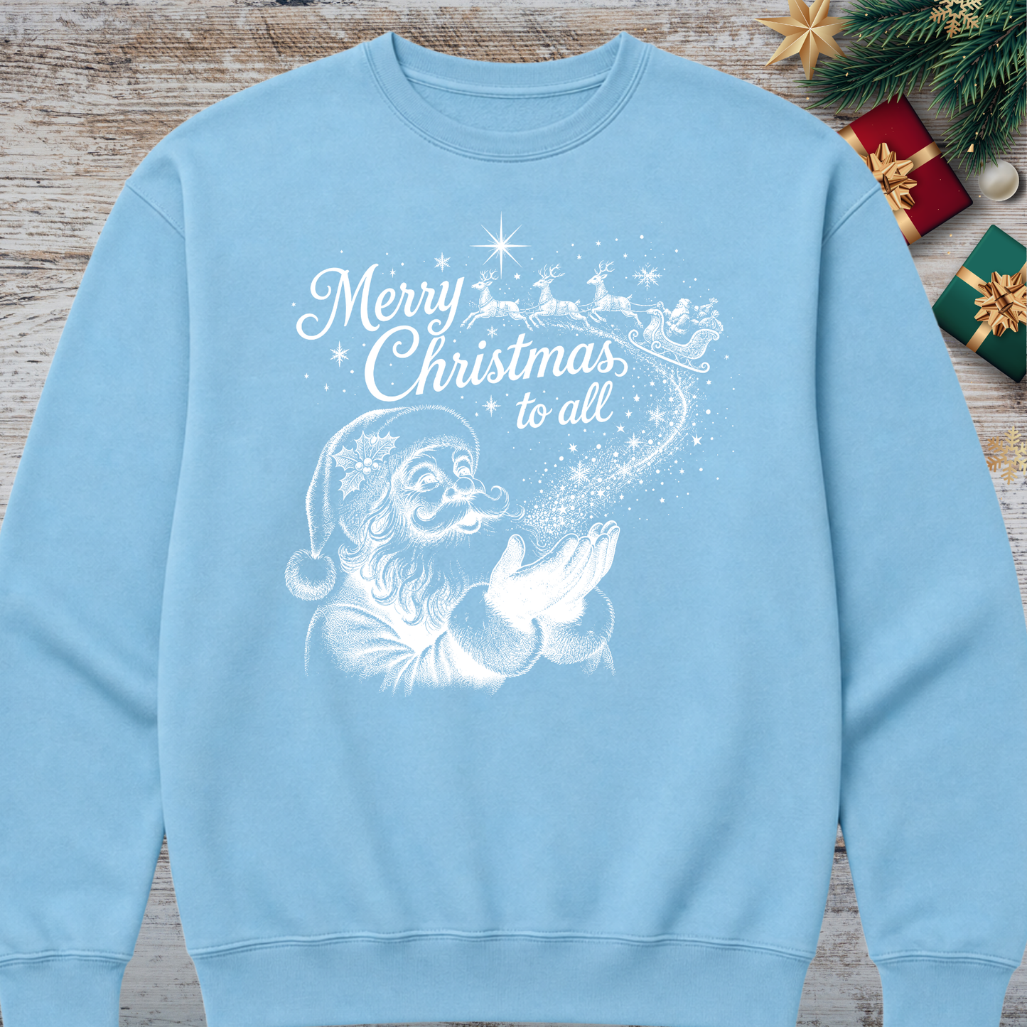 Sky Blue Christmas Sweatshirt| Choose Your Favorite Design
