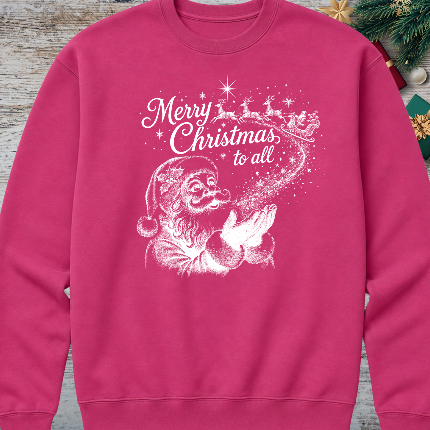 Cyber Pink Christmas Sweatshirt| Choose Your Favorite Design