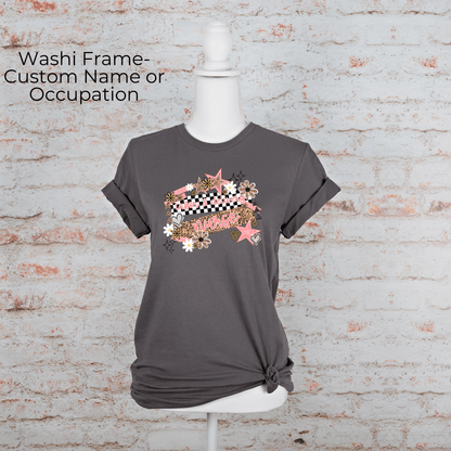Washi Frame- Custom Name or Occupation