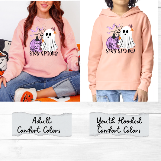 STAY SPOOKY Ghost Comfort Colors Sweatshirt