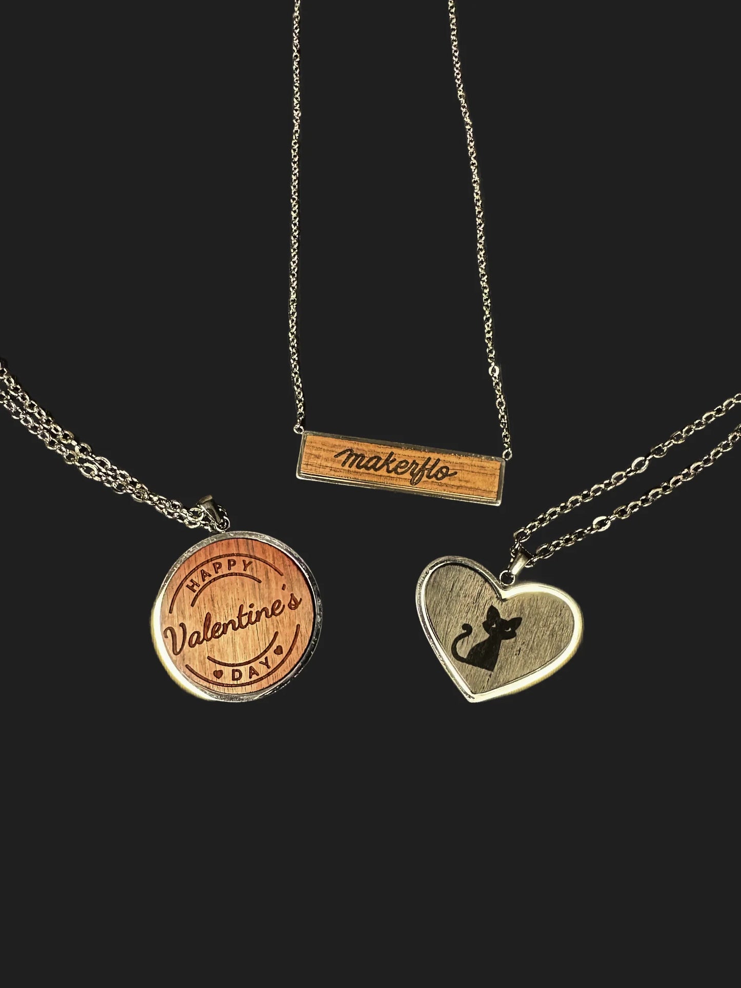 Custom Wood & Stainless Steel Cross Necklace