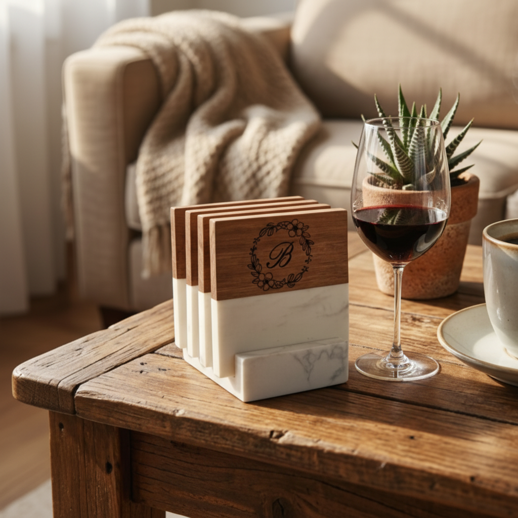 Marble Coaster Set